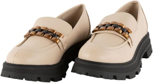 حذاء MIA النسائي Gabina Lug Sole Loafers كاجوال - أسود in Saudi Arabia