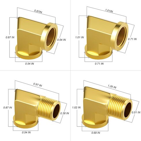 GASHER 12PCS Brass Hex Bushing Fitting Kit Hex Bushing 1/4" - 1/8", 3/8" - 1/8", 3/8" - 1/4", 1/2" - 1/4", 1/2" - 3/8", 3/4" - 1/2" in Kuwait