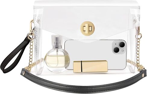 Clear Bag Stadium Approved Clear Purse for Women Small Clutch Handbag for Concert Festival Sports Event in Saudi Arabia