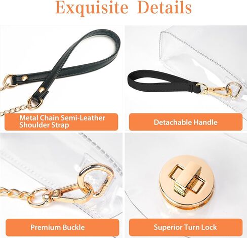 Clear Bag Stadium Approved Clear Purse for Women Small Clutch Handbag for Concert Festival Sports Event in Saudi Arabia