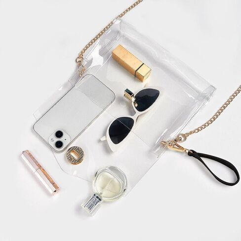 Clear Bag Stadium Approved Clear Purse for Women Small Clutch Handbag for Concert Festival Sports Event in Saudi Arabia
