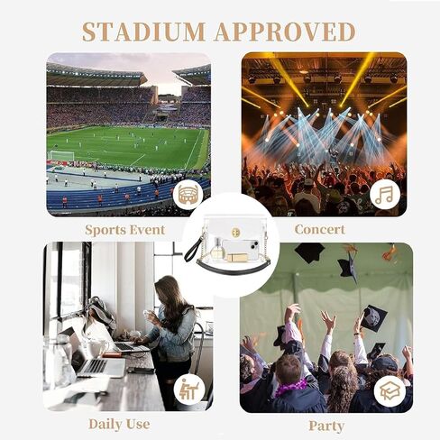 Clear Bag Stadium Approved Clear Purse for Women Small Clutch Handbag for Concert Festival Sports Event in Saudi Arabia