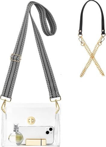 Clear Bag Stadium Approved Clear Purse for Women Small Clutch Handbag for Concert Festival Sports Event in Saudi Arabia