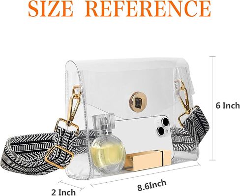 Clear Bag Stadium Approved Clear Purse for Women Small Clutch Handbag for Concert Festival Sports Event in Saudi Arabia