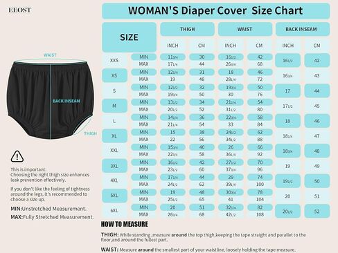 Adult Diaper Cover for Incontinence Noiseless Leak-Protection Underwear Plastic Pants Over Diapers Waterproof Rubber Pants (Black, XXXX-Large) in Kuwait