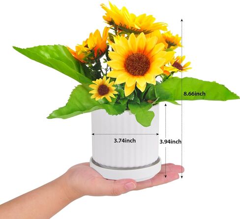 Sunflowers Artificial Flowers,Artificial Sunflowers in Pot,Fake Flowers for Home Décor Indoor or Outdoor(8.66" Tall) in Saudi Arabia