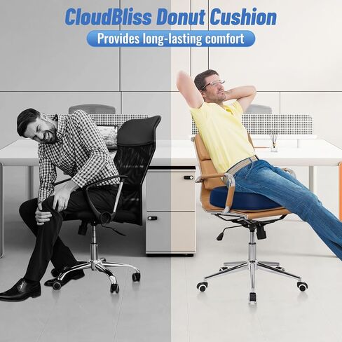 CloudBliss Donut Pillow Stadium Seat Cushion for Tailbone Pain Relief and Hemorrhoids, Memory Foam Seat Chair Cushion, Portable Seat Cushions for Bleachers, Car, Home & Office in Saudi Arabia