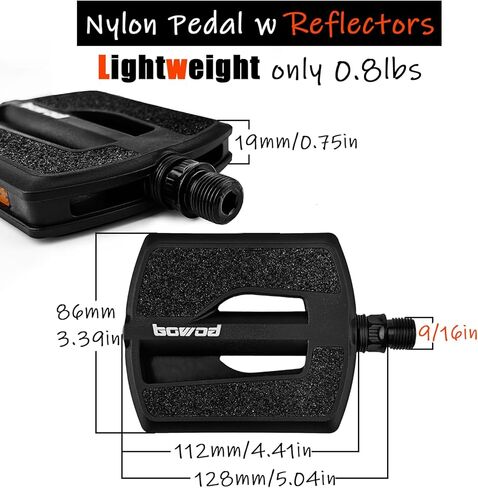 دواسات الدراجة مع أشرطة عاكسة، دواسات دراجة مسطحة من النايلون غير قابلة للانزلاق مع سطح مصقول، دواسات مركبة بدون مشبك لاستبدال دواسات الدراجة على الطرق الجبلية مقاس 9/16 بوصة في المدينة in Kuwait