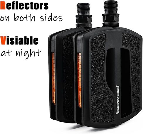 دواسات الدراجة مع أشرطة عاكسة، دواسات دراجة مسطحة من النايلون غير قابلة للانزلاق مع سطح مصقول، دواسات مركبة بدون مشبك لاستبدال دواسات الدراجة على الطرق الجبلية مقاس 9/16 بوصة في المدينة in Kuwait