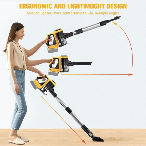 مكنسة كهربائية لاسلكية لبطارية DeWALT 20 فولت/18 فولت، مكنسة كهربائية خفيفة الوزن 6 في 1 مع شفط بوضعين، محرك بدون فرش بقوة 250 وات 20 كيلو باسكال، مكنسة كهربائية محمولة لاسلكية للحيوانات الأليفة ذات الأرضية الصلبة in Kuwait