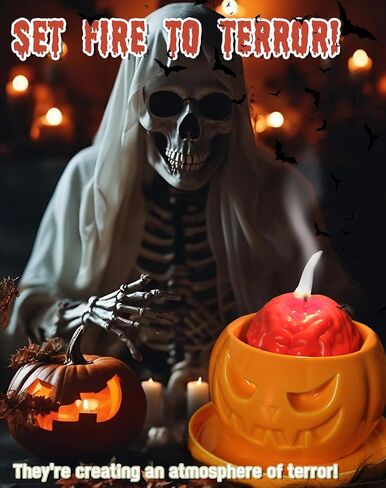 Halloween Candles, Gothic Candles - Pumpkin Candles - Gothic Design Bleeding Candles, Vintage Farmhouse Decorations for Home Interior Room Tables, Spooky Gifts in Saudi Arabia