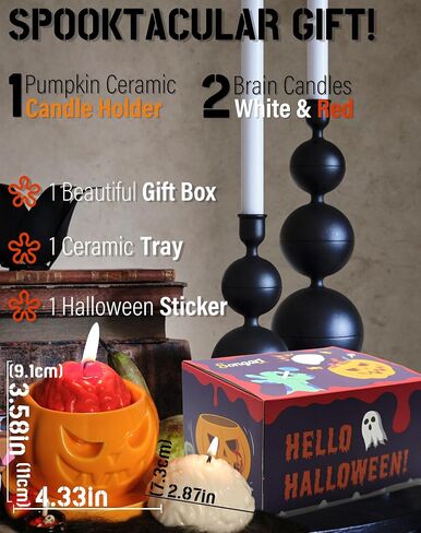 Halloween Candles, Gothic Candles - Pumpkin Candles - Gothic Design Bleeding Candles, Vintage Farmhouse Decorations for Home Interior Room Tables, Spooky Gifts in Saudi Arabia