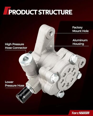 Torchbeam Power Steering Pump Compatible with 4Runner 1996-2002 V6 3.4L, Tacoma 1995-2004 V6 3.4L, Car Power Steering Replacement Parts for OEM 21-5229, Power Assist Pump with Reservoir in Saudi Arabia