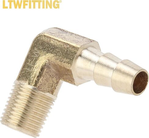 مجموعة متنوعة من خرطوم معرف LTWFITTING (1/4 بوصة إلى 1/2 بوصة) × (1/8 بوصة إلى 3/8 بوصة) مجموعة كوع خرطوم نحاسي ذكر NPT للمياه (عبوة من 25 قطعة) in Saudi Arabia
