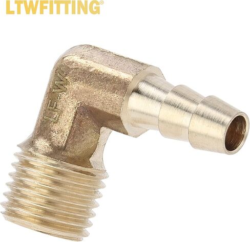 مجموعة متنوعة من خرطوم معرف LTWFITTING (1/4 بوصة إلى 1/2 بوصة) × (1/8 بوصة إلى 3/8 بوصة) مجموعة كوع خرطوم نحاسي ذكر NPT للمياه (عبوة من 25 قطعة) in Saudi Arabia
