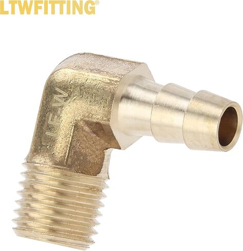 مجموعة متنوعة من خرطوم معرف LTWFITTING (1/4 بوصة إلى 1/2 بوصة) × (1/8 بوصة إلى 3/8 بوصة) مجموعة كوع خرطوم نحاسي ذكر NPT للمياه (عبوة من 25 قطعة) in Saudi Arabia