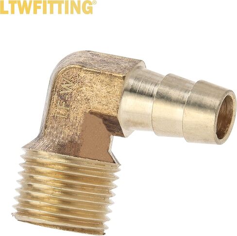 مجموعة متنوعة من خرطوم معرف LTWFITTING (1/4 بوصة إلى 1/2 بوصة) × (1/8 بوصة إلى 3/8 بوصة) مجموعة كوع خرطوم نحاسي ذكر NPT للمياه (عبوة من 25 قطعة) in Saudi Arabia