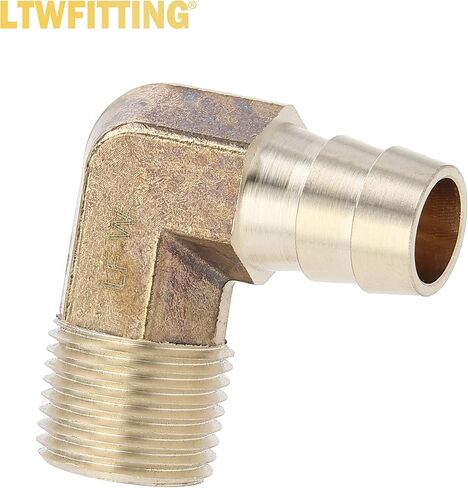مجموعة متنوعة من خرطوم معرف LTWFITTING (1/4 بوصة إلى 1/2 بوصة) × (1/8 بوصة إلى 3/8 بوصة) مجموعة كوع خرطوم نحاسي ذكر NPT للمياه (عبوة من 25 قطعة) in Saudi Arabia