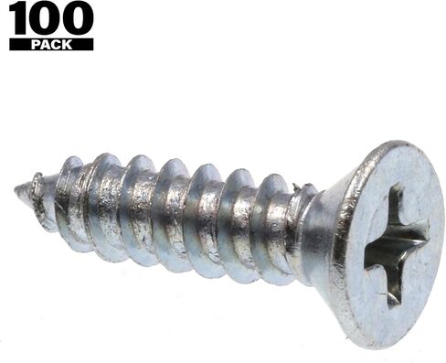 Prime-Line 9016983 Sheet Metal Screw, Self-Tapping, Flat Head Phillips, #10 X 3/4 in, Zinc Plated Steel, Pack of 100 in Saudi Arabia