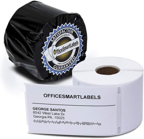 ملصقات OfficeSmartLabels - ملصقات شحن مقاس 2-5/16 بوصة × 4 بوصة، متوافقة مع 30256 - (4 بكرات / 300 ملصق لكل لفة) in Kuwait