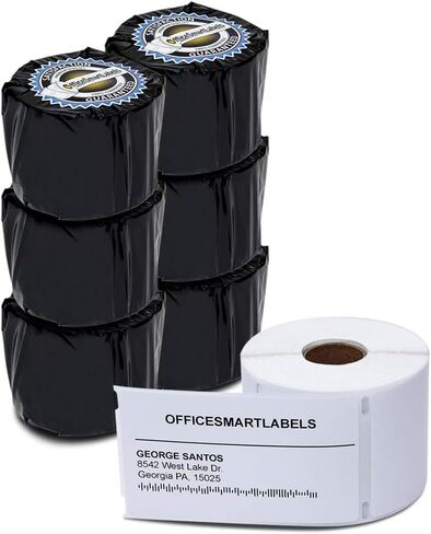 ملصقات OfficeSmartLabels - ملصقات شحن مقاس 2-5/16 بوصة × 4 بوصة، متوافقة مع 30256 - (4 بكرات / 300 ملصق لكل لفة) in Kuwait