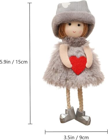 Foraineam 3 قطع عيد الحب معلقة دمية الملاك، شجرة عيد الميلاد باب الجدار شنقا الحلي، أفخم دمية الحرف الجان المعلقات لعيد الميلاد ديكور المنزل الطرف in Kuwait