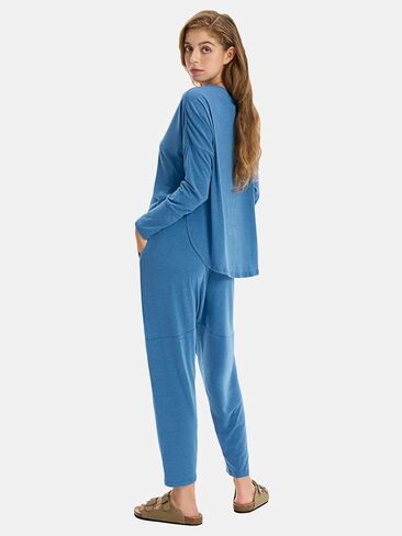 Byinns طقم نسائي فضفاض مكون من قطعتين موضة خريف 2024 بأكمام طويلة ملابس رياضية غير رسمية أطقم متطابقة in Kuwait