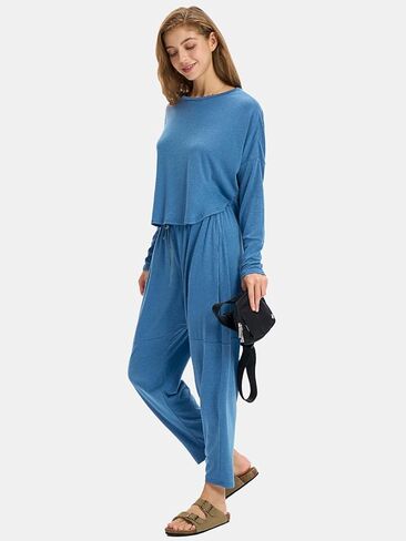 Byinns طقم نسائي فضفاض مكون من قطعتين موضة خريف 2024 بأكمام طويلة ملابس رياضية غير رسمية أطقم متطابقة in Kuwait