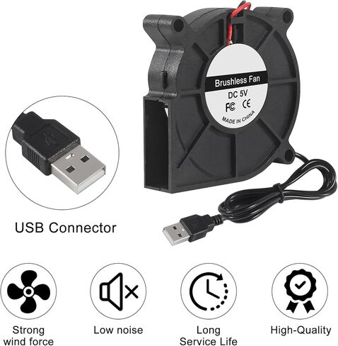 4 عبوات 5 فولت USB منفاخ مروحة 60 مم، 60 مم × 60 مم × 15 مم بدون فرشاة تيار مستمر مروحة تبريد للإلكترونيات ثلاثية الأبعاد لتبريد الطابعة، مشاريع التبريد DIY in Kuwait
