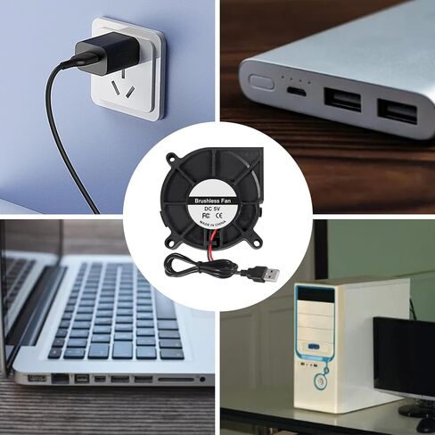 4 عبوات 5 فولت USB منفاخ مروحة 60 مم، 60 مم × 60 مم × 15 مم بدون فرشاة تيار مستمر مروحة تبريد للإلكترونيات ثلاثية الأبعاد لتبريد الطابعة، مشاريع التبريد DIY in Kuwait