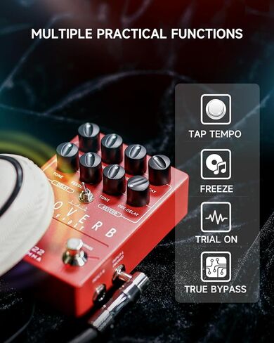 FLAMMA Octave Guitar Pedal FS23 Pitch Shifter Pedal with Modulation, Reverb, and Slow-attack for Electric Guitar, True Bypass in Saudi Arabia