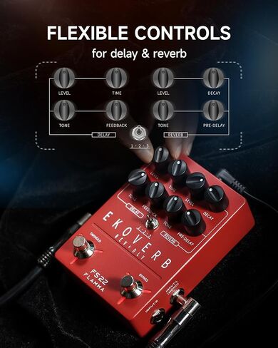 FLAMMA Octave Guitar Pedal FS23 Pitch Shifter Pedal with Modulation, Reverb, and Slow-attack for Electric Guitar, True Bypass in Saudi Arabia
