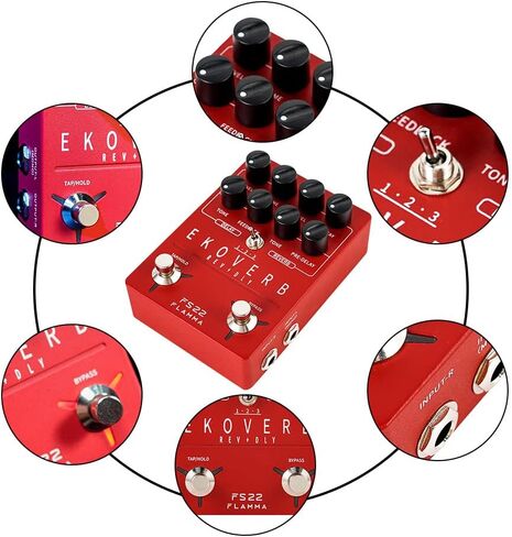 FLAMMA Octave Guitar Pedal FS23 Pitch Shifter Pedal with Modulation, Reverb, and Slow-attack for Electric Guitar, True Bypass in Saudi Arabia