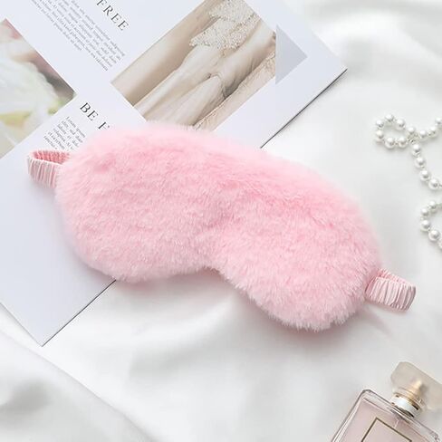 4 Pcs Plush Eye Masks Fuzzy Sleeping Mask Soft Blindfolds Eye Covers Sleep Eyeshade Travel Nap Mask Sleepover Party Supplies for Adults Kids in Saudi Arabia