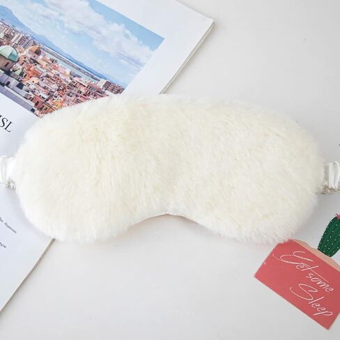 4 Pcs Plush Eye Masks Fuzzy Sleeping Mask Soft Blindfolds Eye Covers Sleep Eyeshade Travel Nap Mask Sleepover Party Supplies for Adults Kids in Saudi Arabia