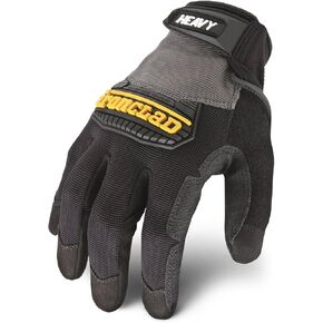 Ironclad Heavy Utility Work Gloves HUG, High Abrasion Resistance, Performance Fit, Durable, Machine Washable, (1 Pair), LARGE, Black & Grey