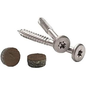 Pro Plug System for Fascia Plug & Screw Kit - Trex Enhance Saddle Fascia Plugs & Stainless Steel Screws- 9 x 1-7/8" T-20 Star Dr- 100 Pieces