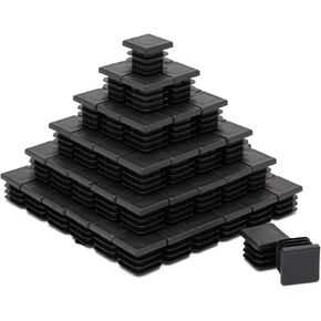 100 Pack 3/4 Inch Square Plastic Plugs Insert, Tubing End Caps for Chair & Furniture Glide (0.75")
