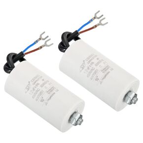 PATIKIL CBB60 12uF Running Capacitor,2Pcs AC 450V 2 Wires 50/60Hz Cylinder Bottom with Screw 75x40mm for Washing Machine,Water Pump Motor Star