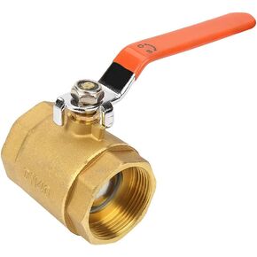 Akozon Ball Valve DN40 1-1/2" Brass Pipe Ball Valve 1.6MPa for Water Oil Gas
