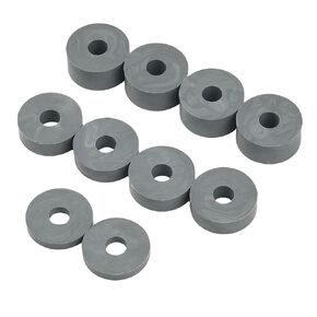 10mm (M10) SOFT Rubber Spacers/Standoff Washers (32mm diameter) Shore A 45 (10 Pack) 4 x 15mm, 4 x 10mm, 2 x 5mmm – Grey