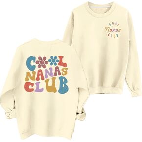 EGELEXY Grandma Sweatshirt Cool Nana Shirt Women Nana Club Shirts Blessed Nana Pullover Shirt Nana Long Sleeve Tops