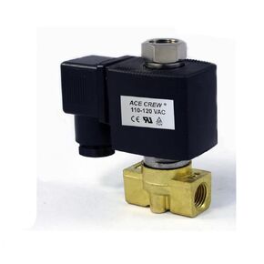 AceCrew Electromagnetic Brass Solenoid Valve 1/4 inch NPT thread, Normally Closed 110VAC, 120VAC - flow control valve for gas, air & fluid