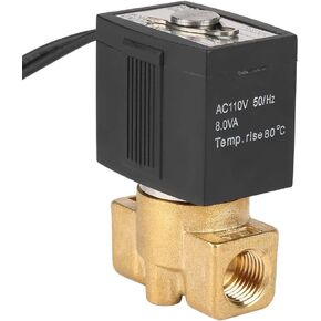 Jectse Solenoid Valve, Brass 2 Way Water Steam Gas Magnetic, Normally Closed, G1/4
