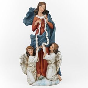 BC Catholic Mary Untier of Knots Statue, Mary Undoer of Knots, Blessed Virgin Mary Devoution Home Décor, Religious Gift 9.8" H, Handmade by Buildclassic