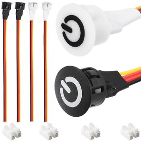 4 pcs LED Touch Light dimmer Switch DC 5V-12V Embedded Desk Lamp Strip Brightness Controller Switch Black and White with knob Cap for 13mm/0.51" Hole dimmer Switch