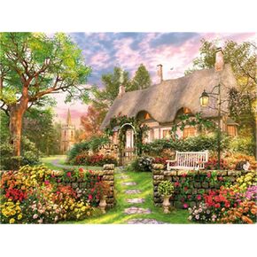 CaptainCrafts Paint by Numbers Kit for Adults, Paint by numbers includes Paint Canvas Brushes DIY Art Creation Home House Decoration 16x20 INCH Farmhouse Garden Cottage (Frameless)