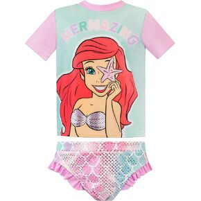 Disney Girls' The Little Mermaid Two Piece Swim Set Size 2T Multicoloured