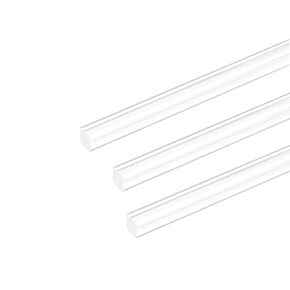uxcell Acrylic Square Rod,6mmx6mmx10inch Clear Plastic Rod Solid PMMA Bar 3pcs