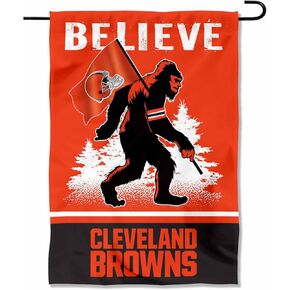 WinCraft Cleveland Browns Bigfoot Sasquatch Believe Yard Garden Banner Flag
